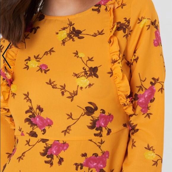 NA-KD Tangerine Floral dream Asymmetric Dress size 2 NEW - Picture 3 of 7